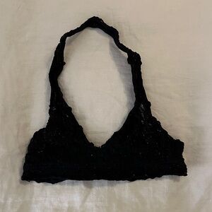 Aerie Halter Top Black Lace Bandeau